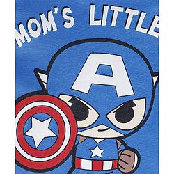 Babyhug Cotton Knit Half Sleeves T-Shirt Captain America Print- Blue