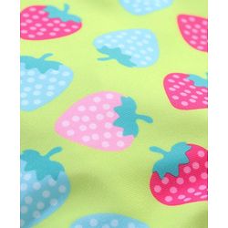 Babyhug Sleeveless V Cut Swimsuit Strawberry Print- Green & Pink