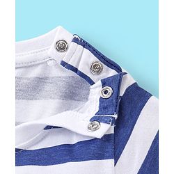 Babyhug Cotton Knit Half Sleeves T-Shirt Donald Duck Print - Blue & White