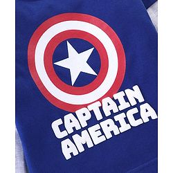 Babyhug Cotton Knit Full Sleeves T-Shirt Captain America Print - Blue