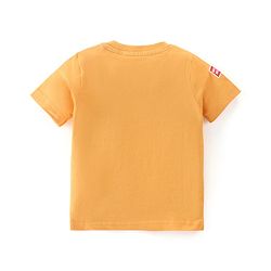 Babyhug Cotton Knit Half Sleeves T-Shirt Mickey Mouse Print - Orange