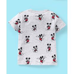 Babyhug Cotton Knit Half Sleeves T-Shirt Mickey Mouse Print- Grey