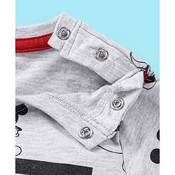 Babyhug Cotton Knit Half Sleeves T-Shirt Mickey Mouse Print- Grey