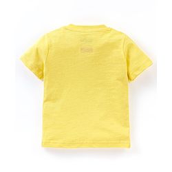 Babyhug Cotton Knit Half Sleeves T-Shirt Mickey Mouse and Friends Print- Yellow