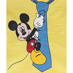 Babyhug Cotton Knit Half Sleeves T-Shirt Mickey Mouse and Friends Print- Yellow