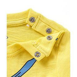 Babyhug Cotton Knit Half Sleeves T-Shirt Mickey Mouse and Friends Print- Yellow