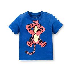 Babyhug Cotton Jersey Half Sleeves T-Shirt Tiger Print - Blue