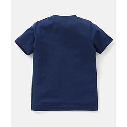Babyhug 100% Cotton Knit Half Sleeves T-Shirt & Shorts Submarine Print - Navy Blue & Light Green