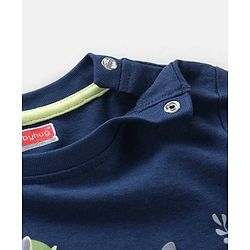 Babyhug 100% Cotton Knit Half Sleeves T-Shirt & Shorts Submarine Print - Navy Blue & Light Green