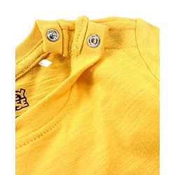 Babyhug Cotton Knit Half Sleeves T-Shirt Disney Mickey Print - Yellow