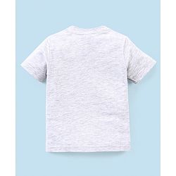 Babyhug Cotton Knit Half Sleeves T-Shirt Avengers Print - Ecru Melange