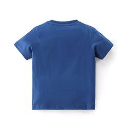 Babyhug Cotton Knit Half Sleeves T-Shirt Captain America Shield Print - Blue
