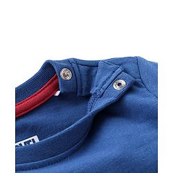 Babyhug Cotton Knit Half Sleeves T-Shirt Captain America Shield Print - Blue