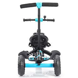 Babyhug Plug & Play Black Hawk Tricycle With Parental Push Handle & Storage Basket - Ice Blue