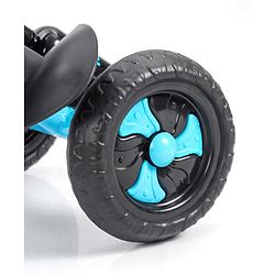 Babyhug Plug & Play Black Hawk Tricycle With Parental Push Handle & Storage Basket - Ice Blue