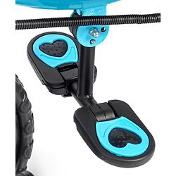 Babyhug Plug & Play Black Hawk Tricycle With Parental Push Handle & Storage Basket - Ice Blue