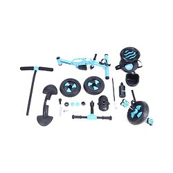 Babyhug Plug & Play Black Hawk Tricycle With Parental Push Handle & Storage Basket - Ice Blue