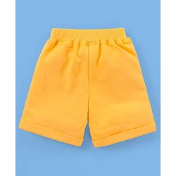 Babyhug 100% Cotton Knit Half Sleeves T-Shirt & Shorts Palm Tree Print - White & Mustard Yellow