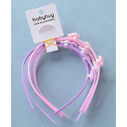 Babyhug Hair Bands Free Size Pack of 4 - Multicolour