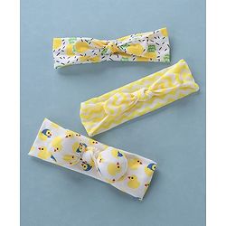 Babyhug Free Size Headbands Chevron & Duck Print Pack of 3- Yellow