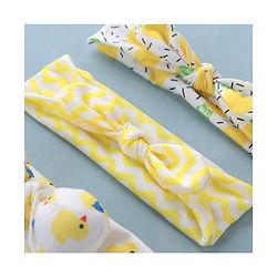 Babyhug Free Size Headbands Chevron & Duck Print Pack of 3- Yellow