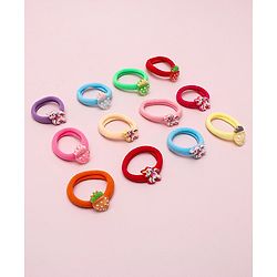 Babyhug Unicorn & Strawberry Rubber Bands Pack Of 12 - Multicolor