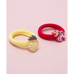 Babyhug Unicorn & Strawberry Rubber Bands Pack Of 12 - Multicolor