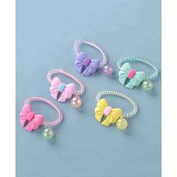 Babyhug Free Size Bow Applique Rubber Bands Set of 5 - Multicolor