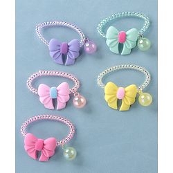 Babyhug Free Size Bow Applique Rubber Bands Set of 5 - Multicolor