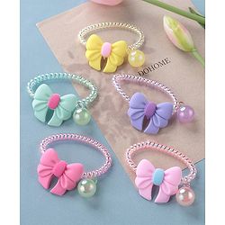 Babyhug Free Size Bow Applique Rubber Bands Set of 5 - Multicolor