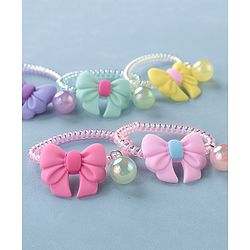Babyhug Free Size Bow Applique Rubber Bands Set of 5 - Multicolor