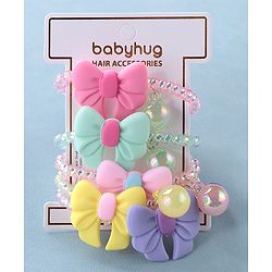 Babyhug Free Size Bow Applique Rubber Bands Set of 5 - Multicolor