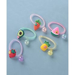 Babyhug  Free Size Fruits Rubber Bands Set of 5 -  Multicolor