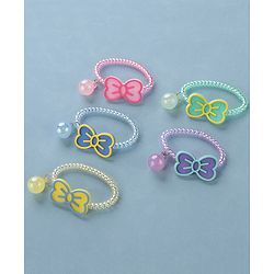 Babyhug   Free Size Bow  Rubber Bands  Set of 5 - Multicolor
