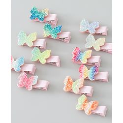 Babyhug Bow & Butterfly Clips Pack of 12 - Multicolor