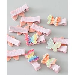 Babyhug Bow & Butterfly Clips Pack of 12 - Multicolor