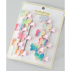 Babyhug Bow & Butterfly Clips Pack of 12 - Multicolor
