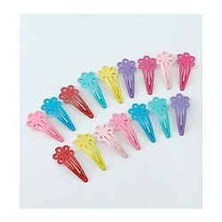 Babyhug Free Size Hair Clips Flower Design Pack of 16- Multicolor