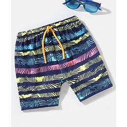 Babyhug Swimming Trunk Tropical Print - Blue & Yellow