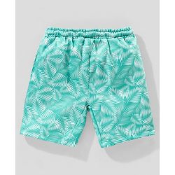 Babyhug Swimming Trunk Tropical Print - Sea Blue