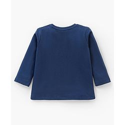 Babyhug Cotton Full Sleeves Looper Fabric Tee with Space Shuttle Print- Navy Blue
