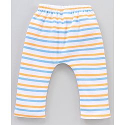 Babyhug Cotton Knit Full Length Striped Pack Of 3 - Blue Orange