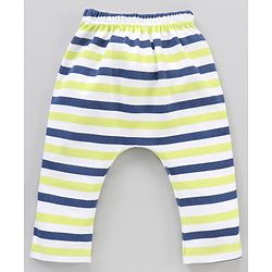 Babyhug Cotton Knit Full Length Striped Pack Of 3 - Green