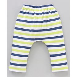 Babyhug Cotton Knit Full Length Striped Pack Of 3 - Green