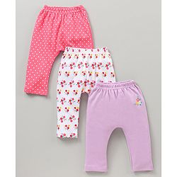 Babyhug Full Length Diaper Pants Multiprint Pack of 3 - Multicolor