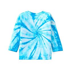 Babyhug Cotton Looper Fabric Full Sleeves Tie and Dye Winterwear T-Shirt Good Times Print - Blue