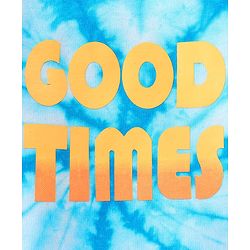 Babyhug Cotton Looper Fabric Full Sleeves Tie and Dye Winterwear T-Shirt Good Times Print - Blue