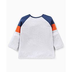 Babyhug Cotton Full Sleeves Looper Fabric T-Shirt Text Print - Grey
