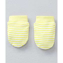 Babyhug 100% Cotton Mittens Striped & Lemon Print Pack Of 3 - Multicolor