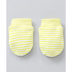 Babyhug 100% Cotton Mittens Striped & Lemon Print Pack Of 3 - Multicolor
